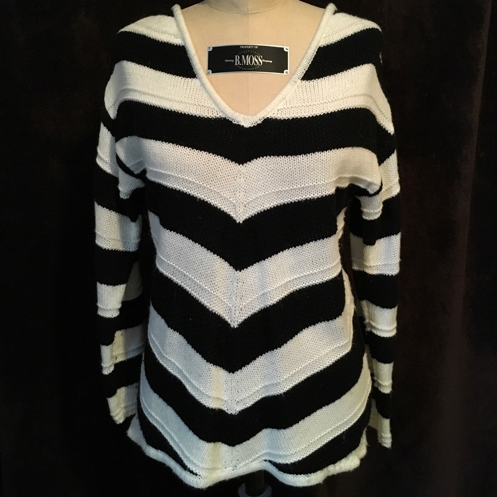 Black and white striped sweater